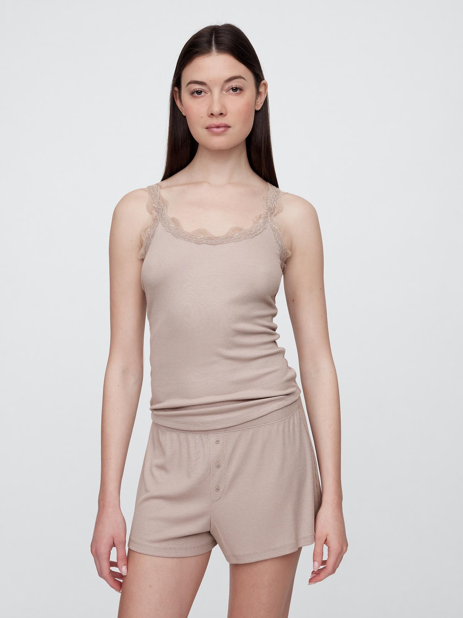 tencel&#153 ribbed scoopneck pj top