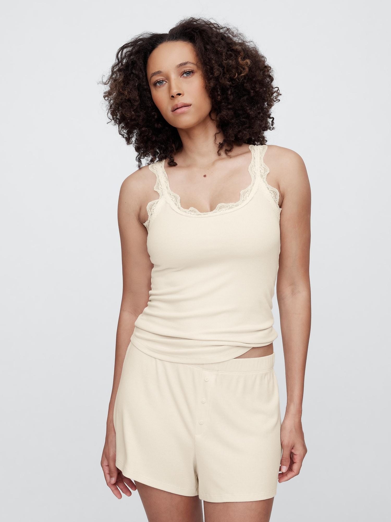 tencel&#153 ribbed scoopneck pj top