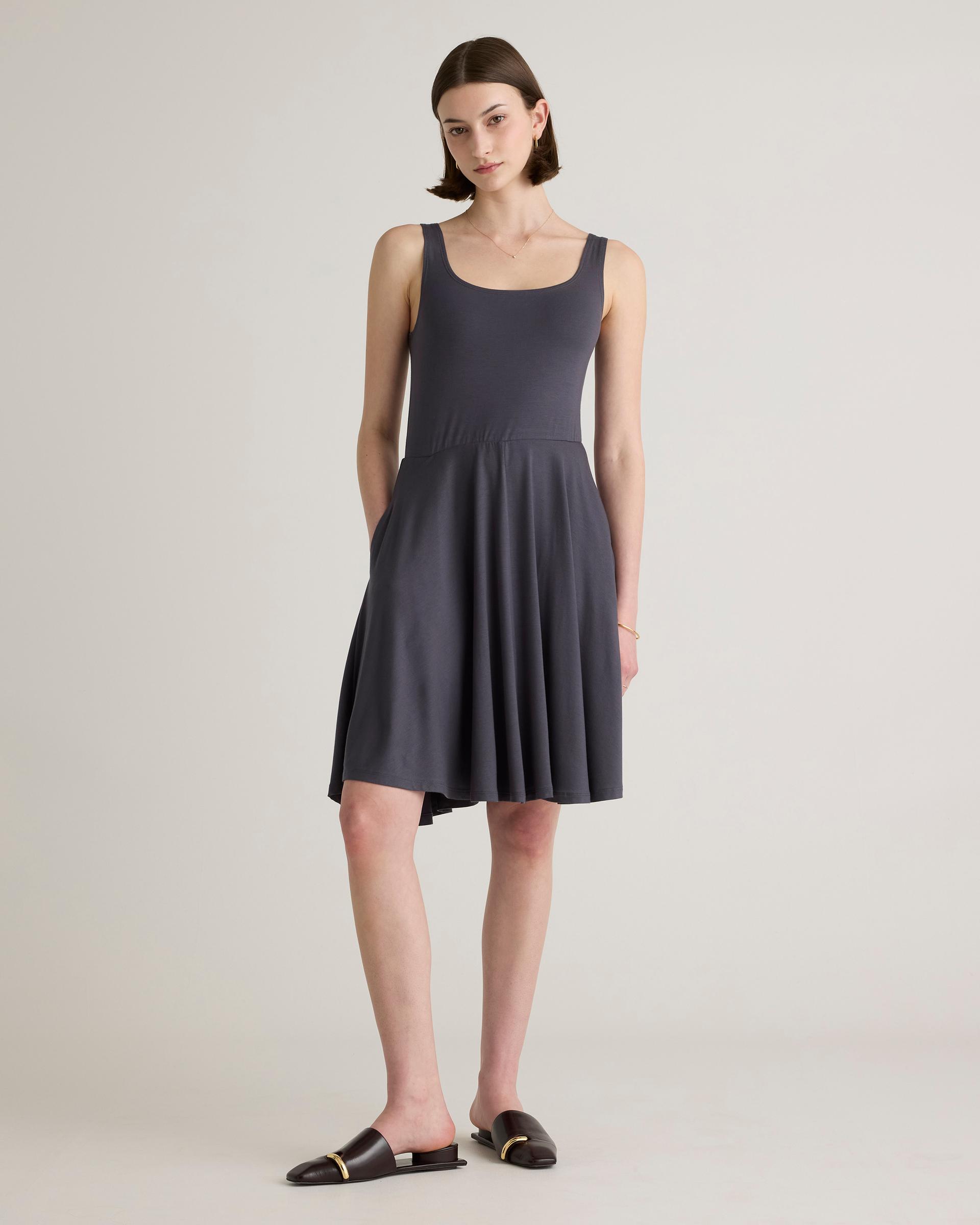 tencel jersey fit & flare mini dress