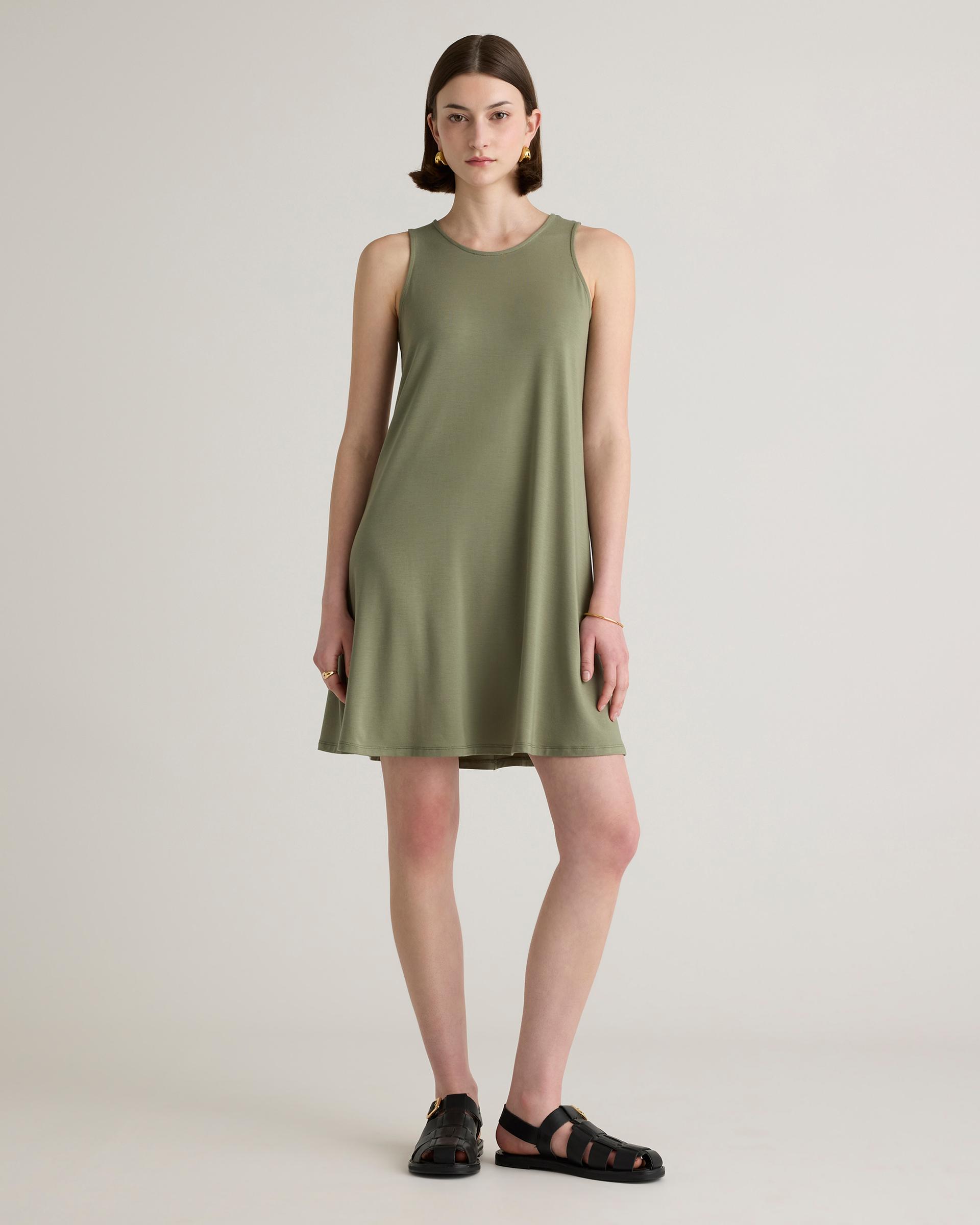tencel jersey mini swing dress