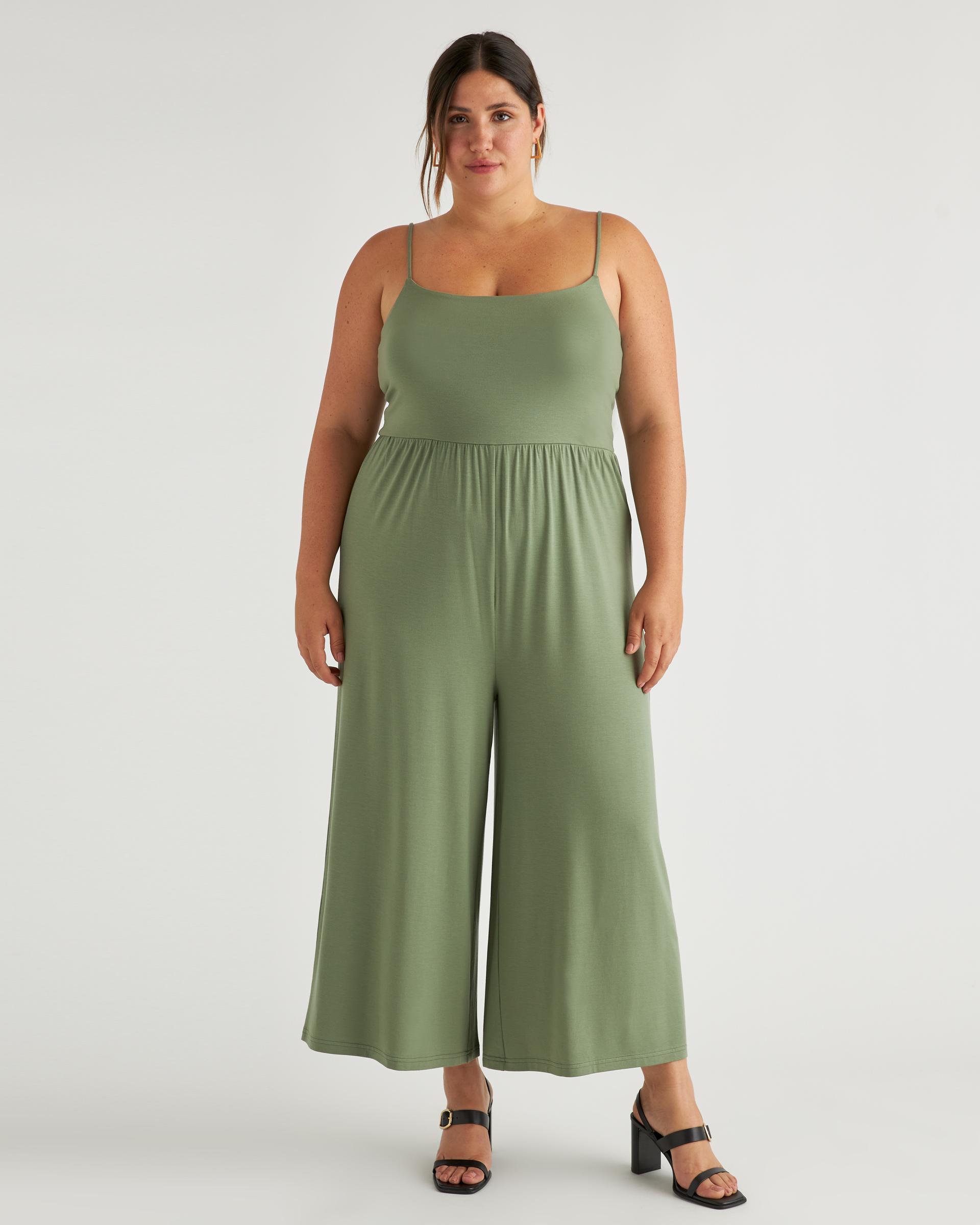 tencel jersey wide leg jumpsuit