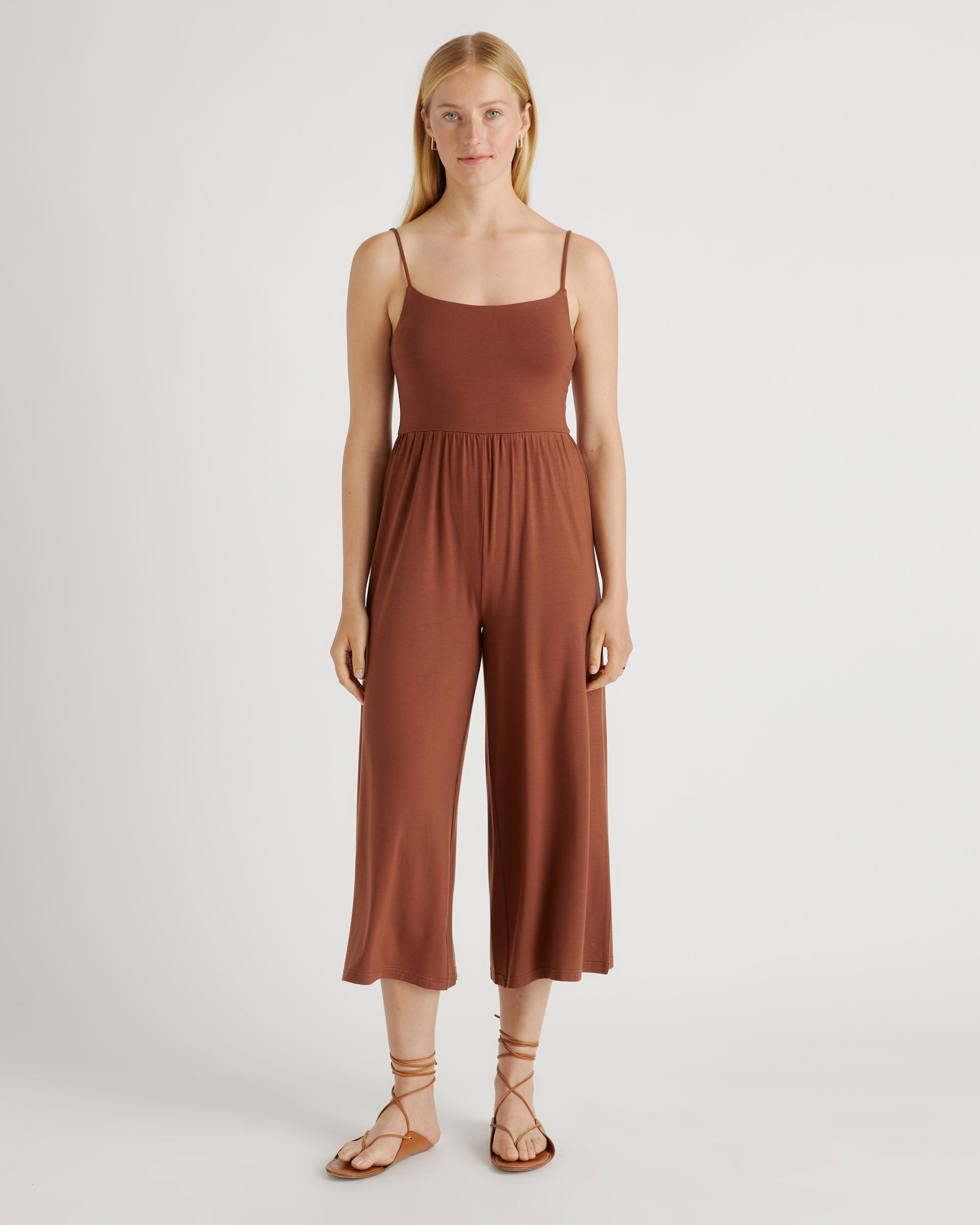 tencel jersey wide leg jumpsuit