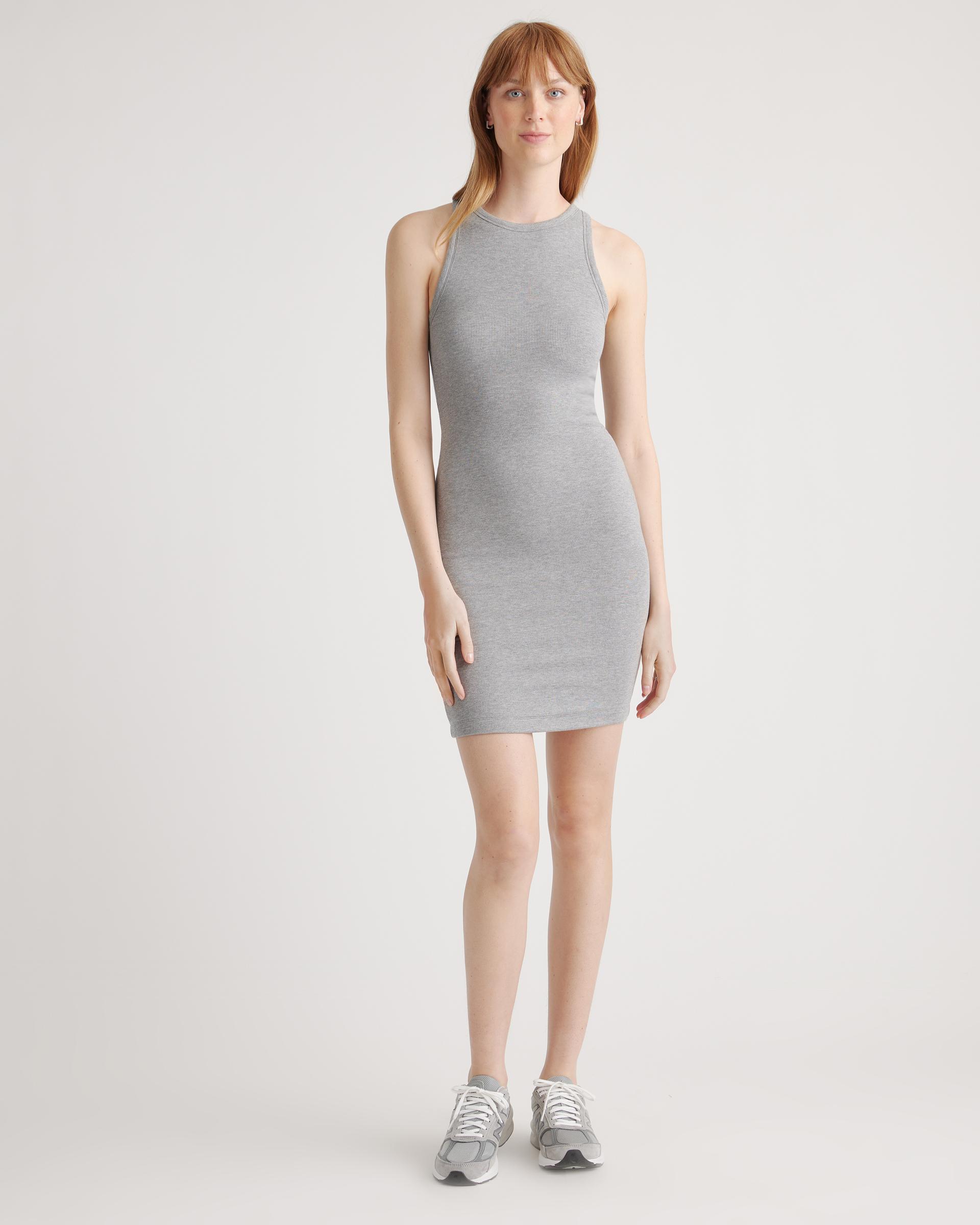 tencel rib knit sleeveless mini dress