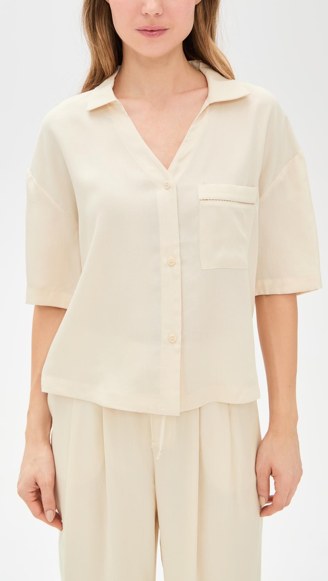 tencel woven short sleeve top