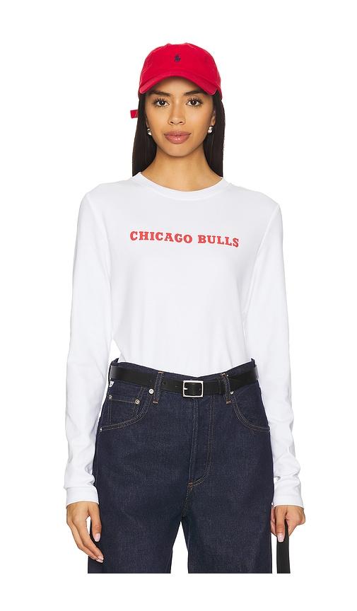 terez x revolve chicago bulls long sleeve baby tee in white.