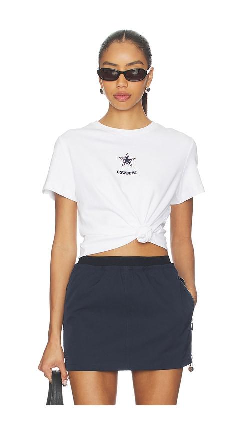 terez x revolve cowboys basic logo tee in white.