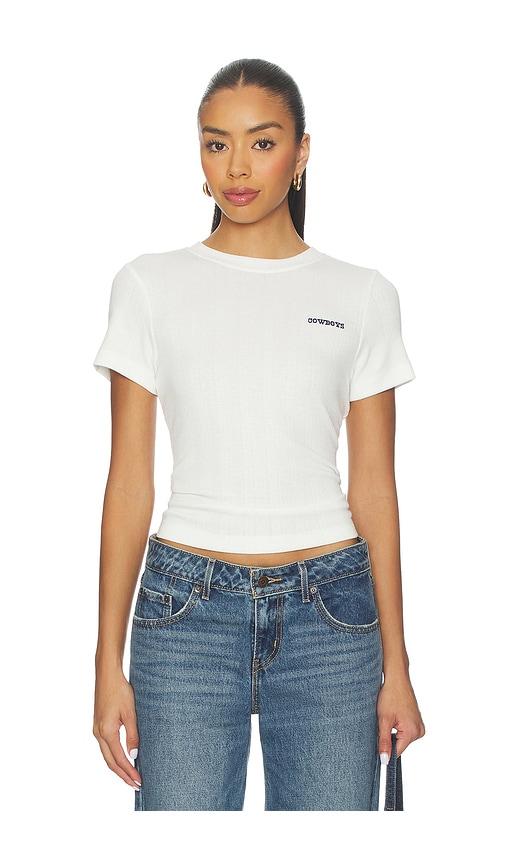 terez x revolve cowboys pointelle baby tee in white.