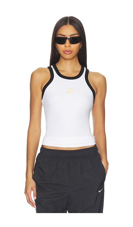 terez x revolve lakers scoop armhole rib tank top in white.