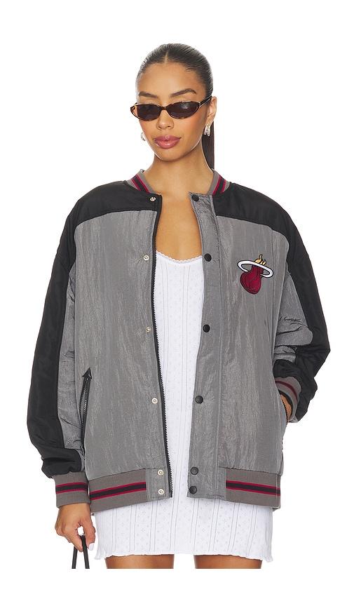 terez x revolve miami heat double yoke bomber in black.