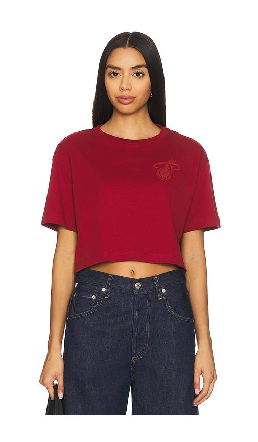 terez x revolve miami tonal crop logo tee in red.