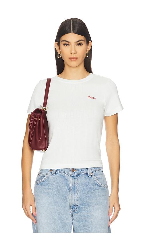 terez x revolve phillies pointelle baby tee in white.