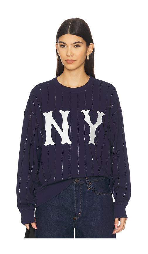 terez x revolve yankees gem pinstripe sweatshirt in navy.