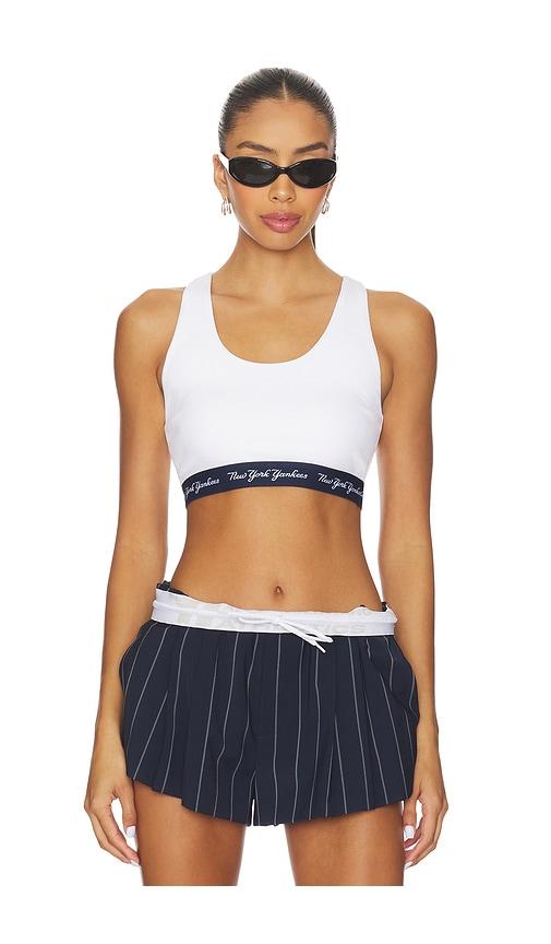 terez x revolve yankees rib logo elastic bra in white.