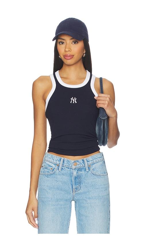 terez x revolve yankees scoop armhole rib tank top in navy.