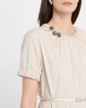 terry crystal short-sleeve belted midi dress