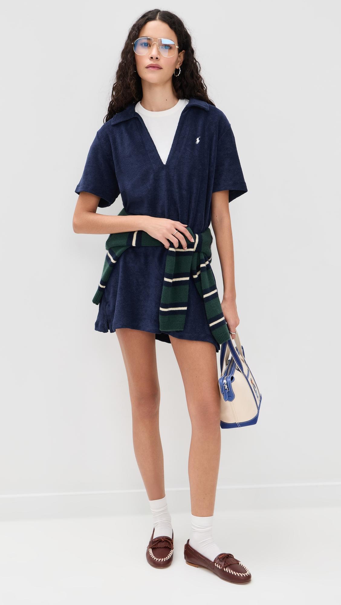 terry polo cover up dress