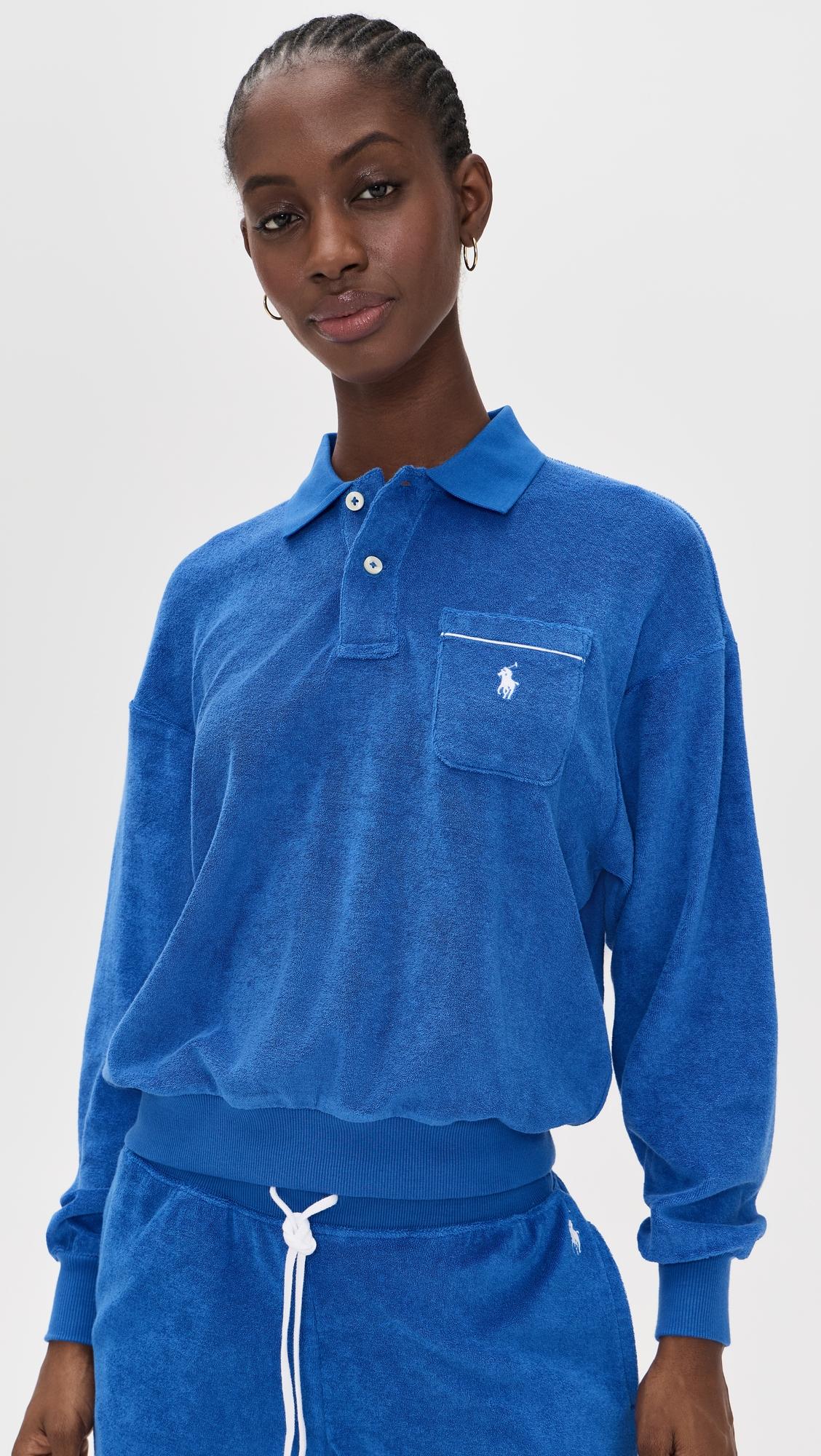 terry polo top