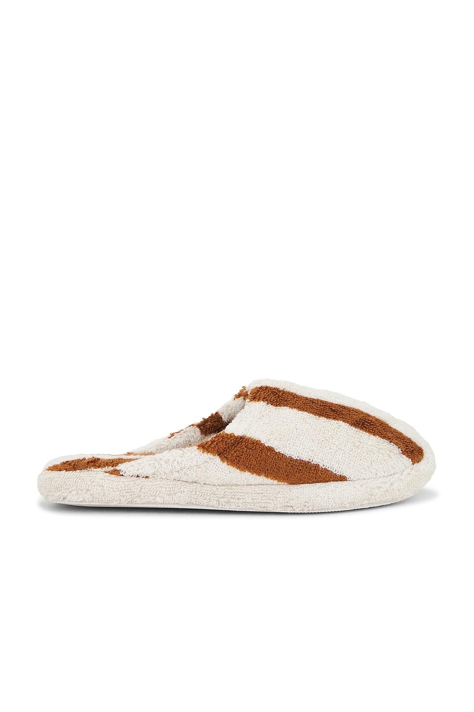 terry stripe slippers