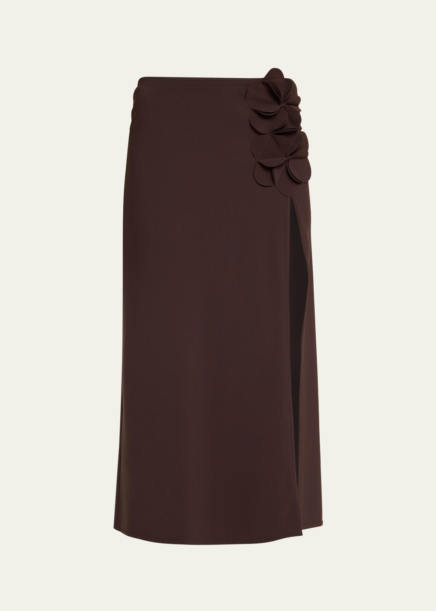 tess straight rosette maxi skirt