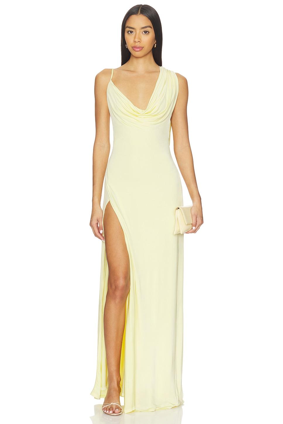 tessa draped shoulder maxi dress