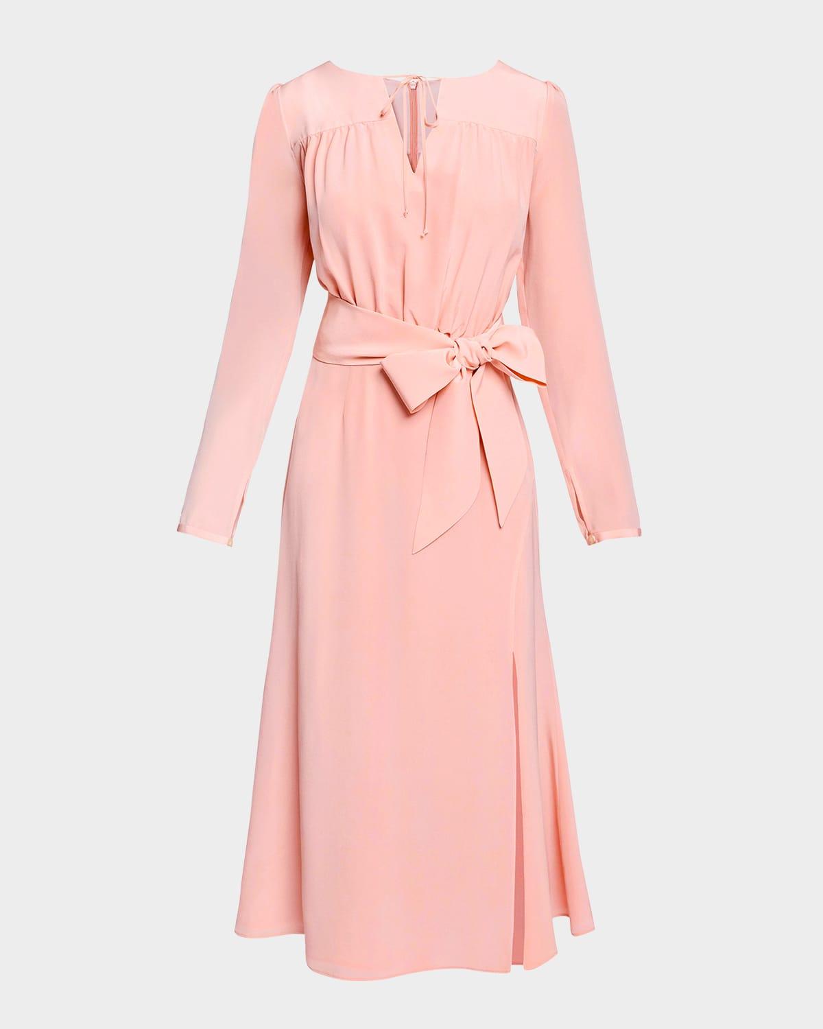 tessa silk fit-and-flare dress