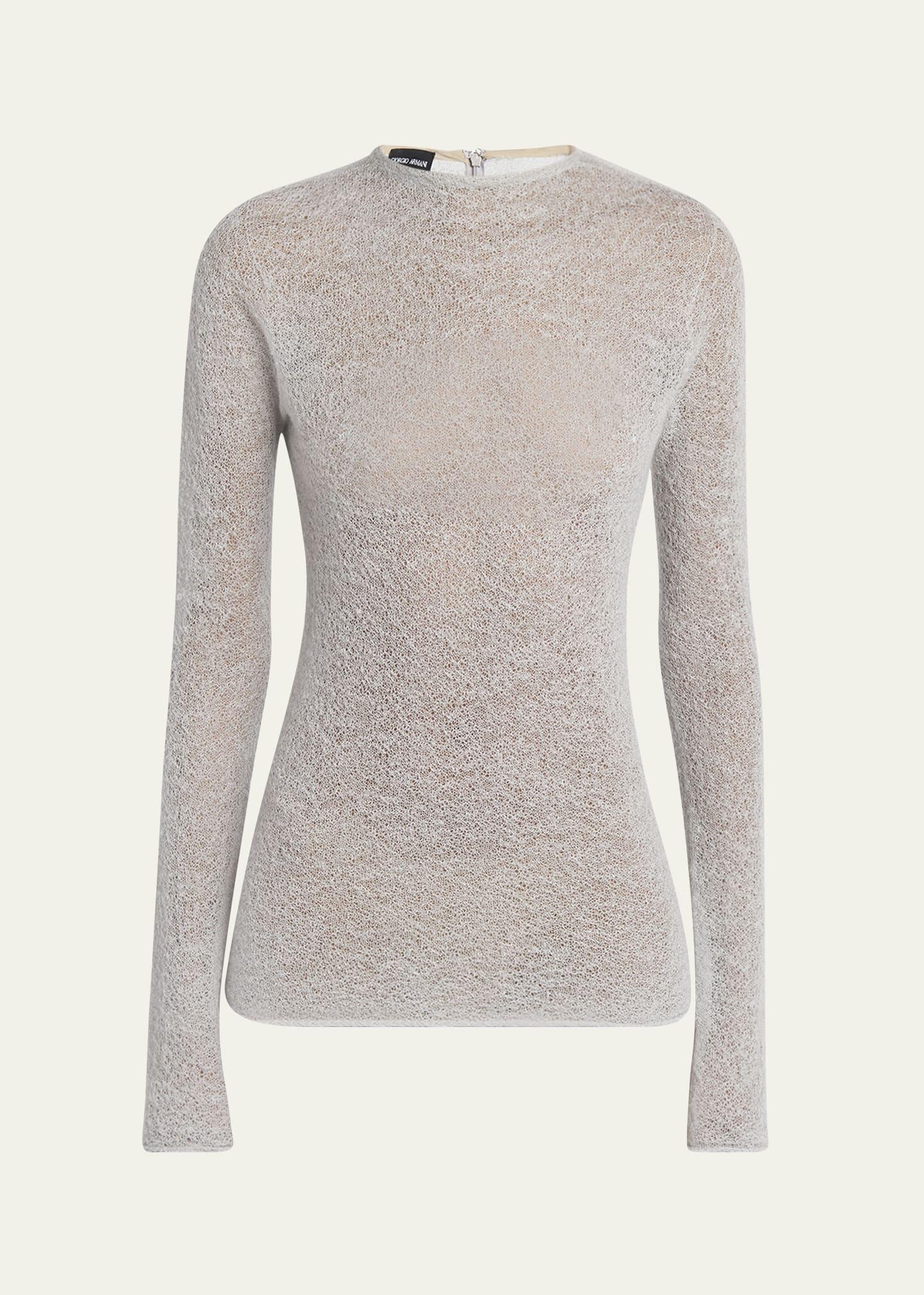 textured cashmere-blend knit top