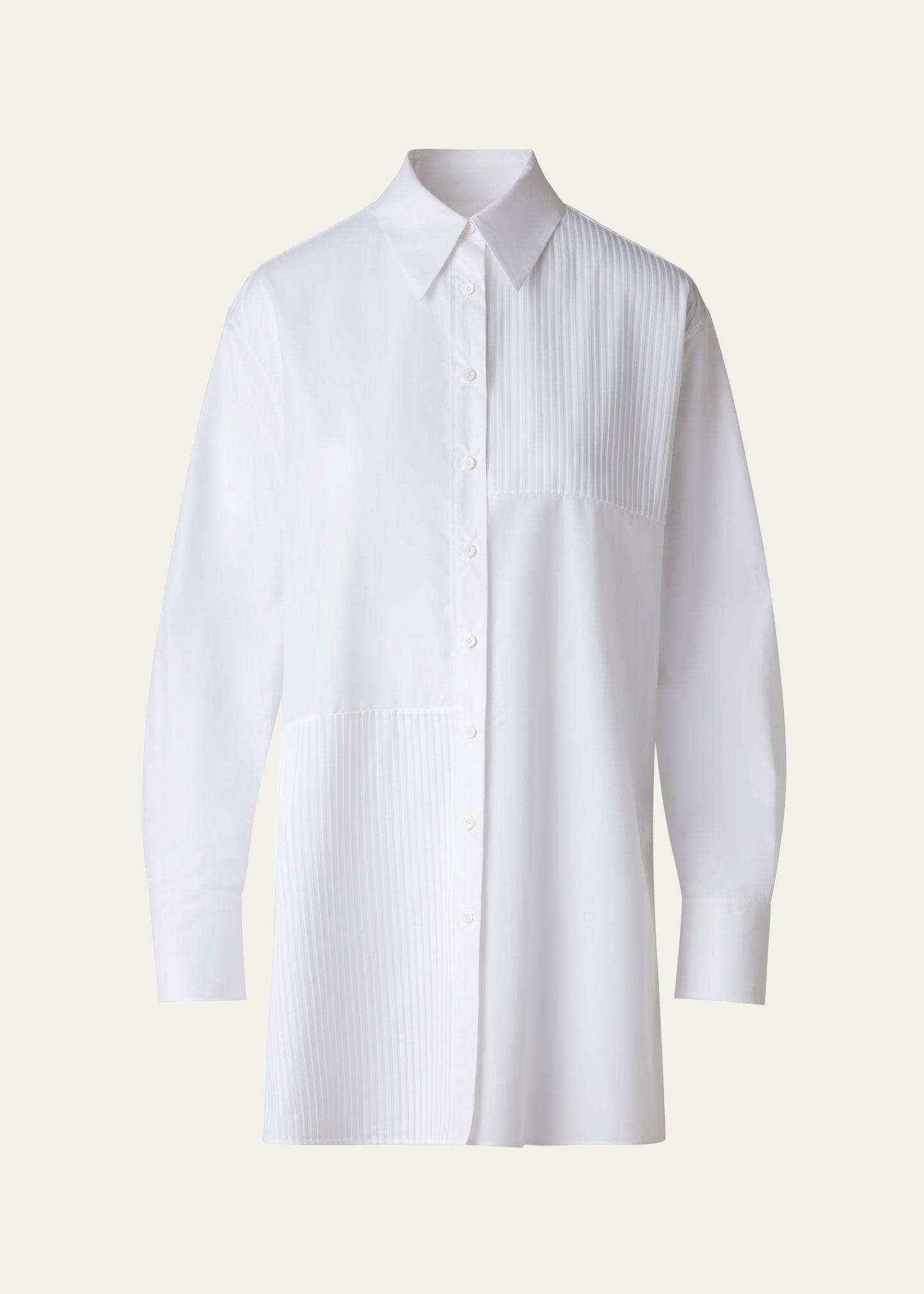 textured cotton voile oversized shirt