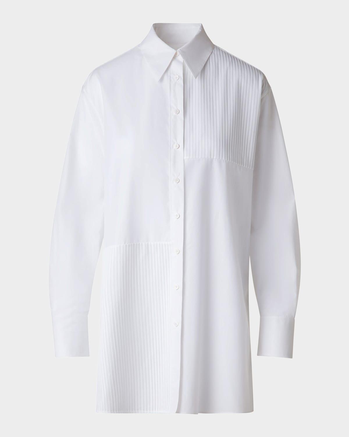 textured cotton voile oversized shirt