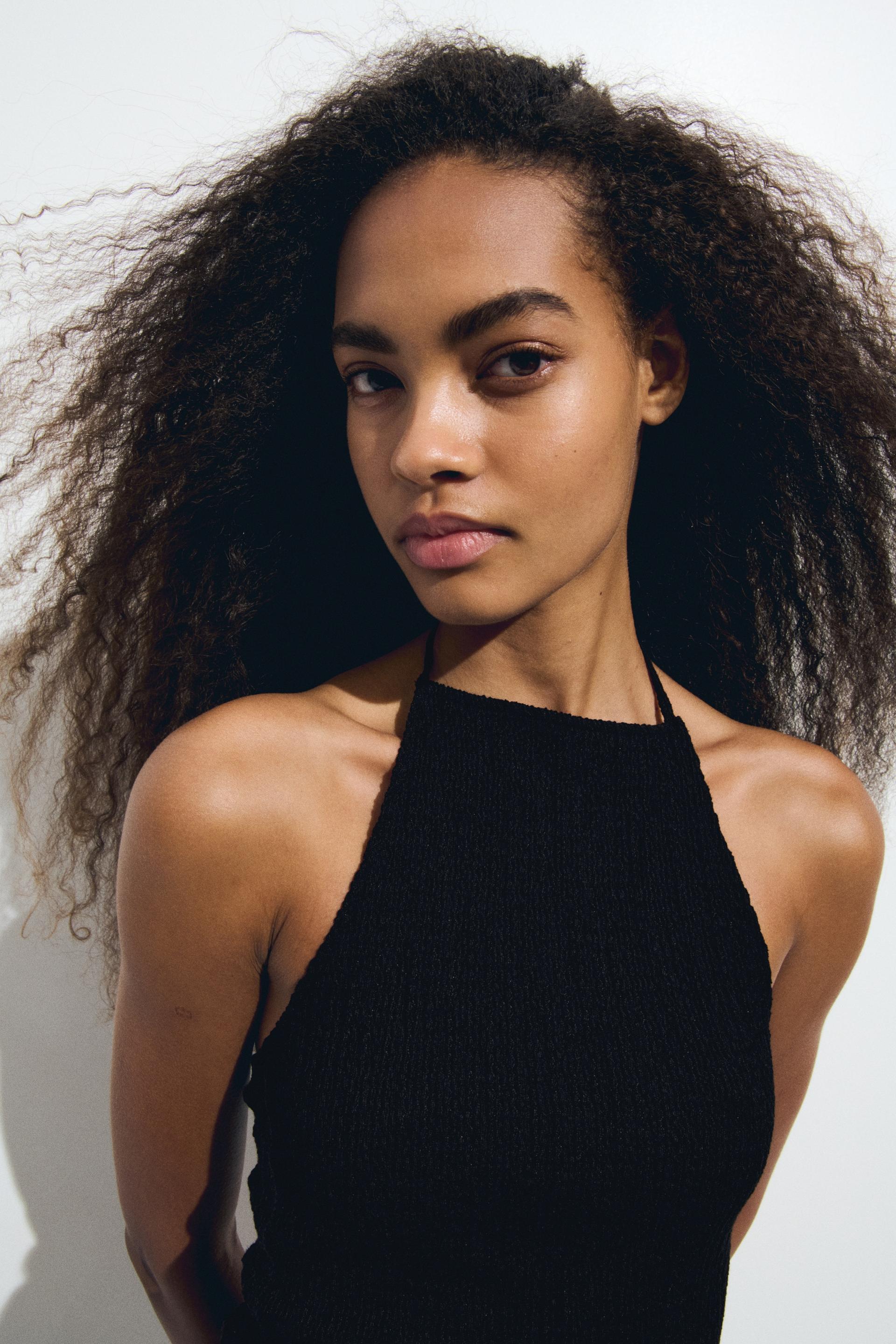 textured halterneck top