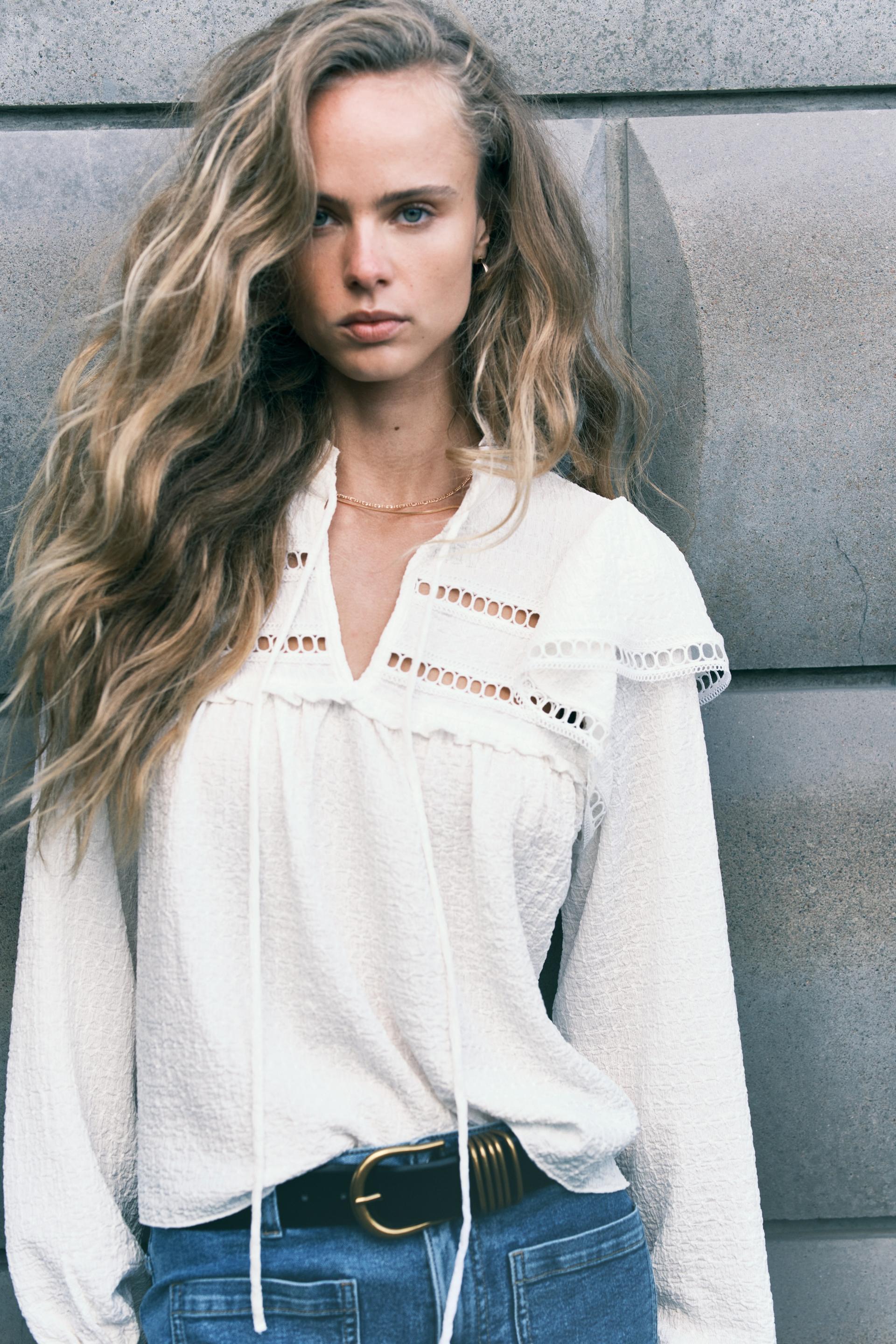 textured jersey blouse