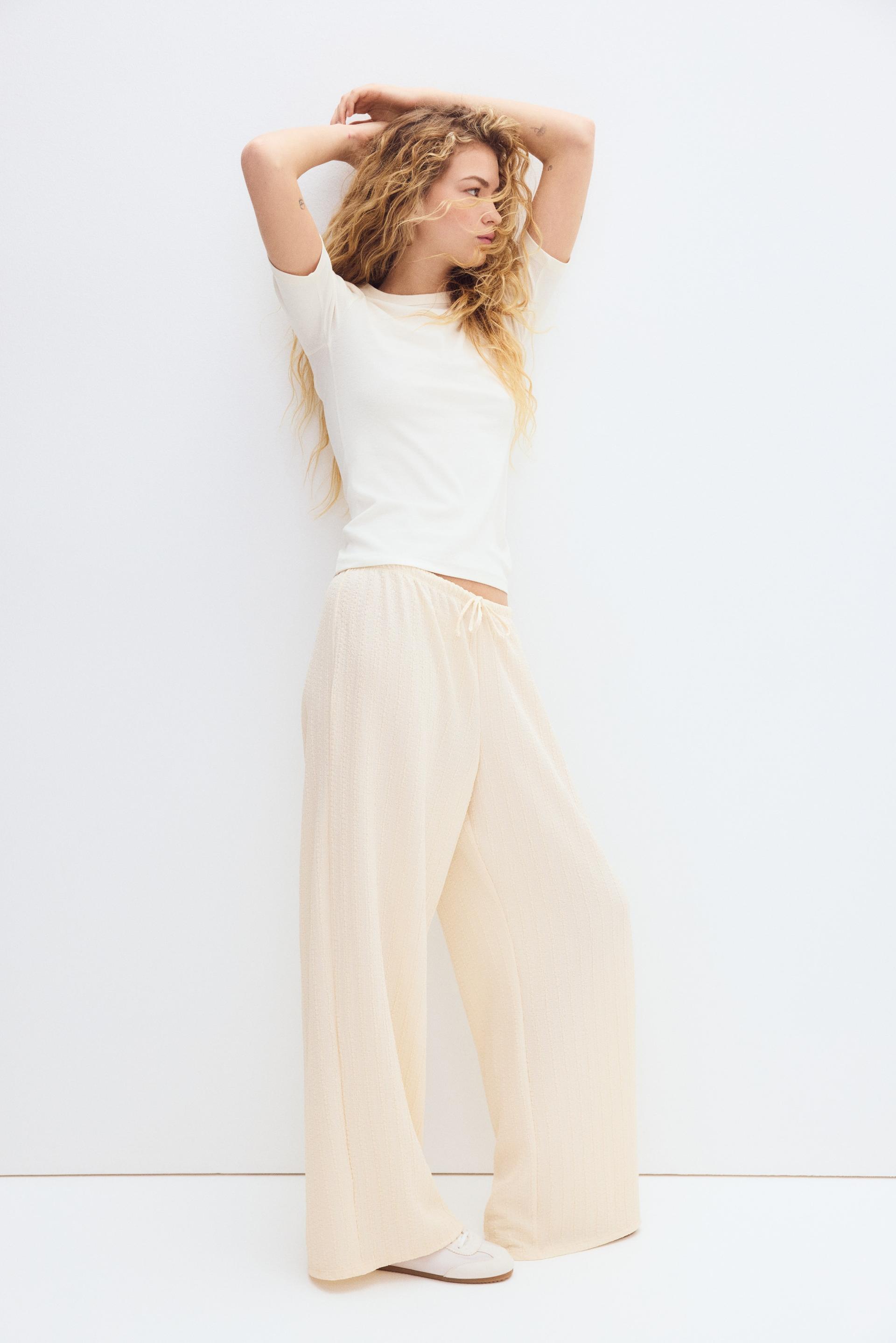 textured jersey drawstring pants