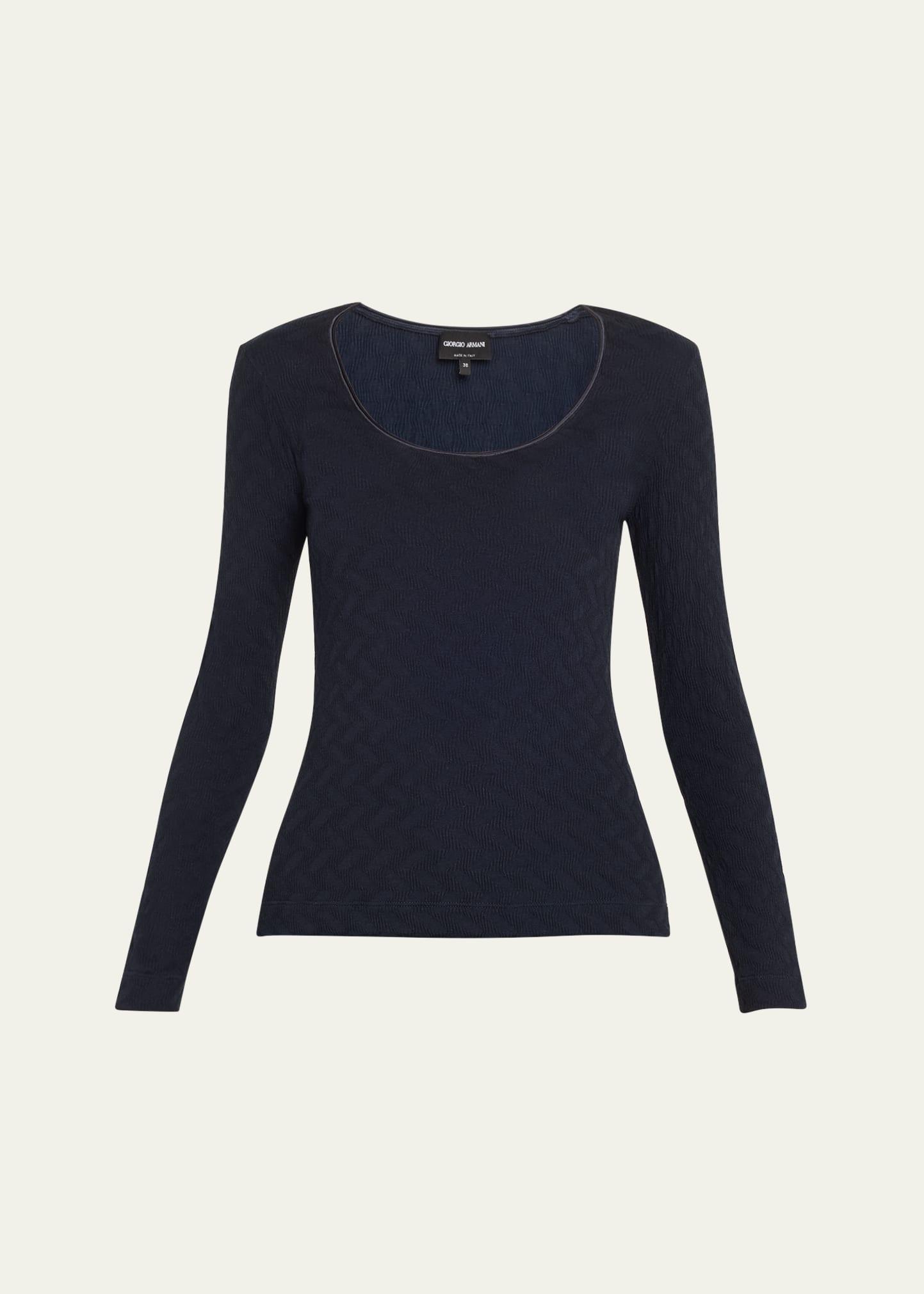 textured jersey long-sleeve tee
