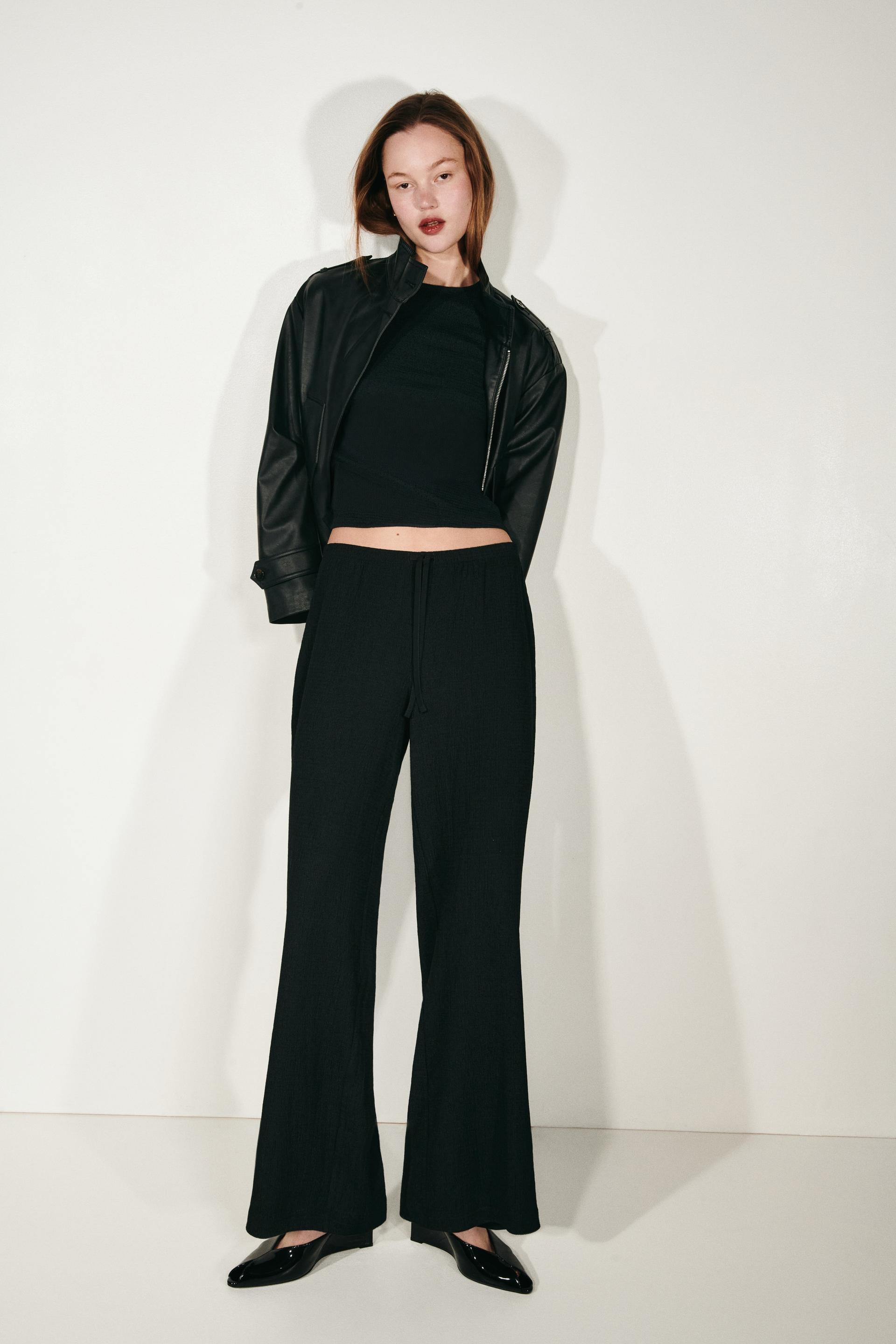 textured jersey pants