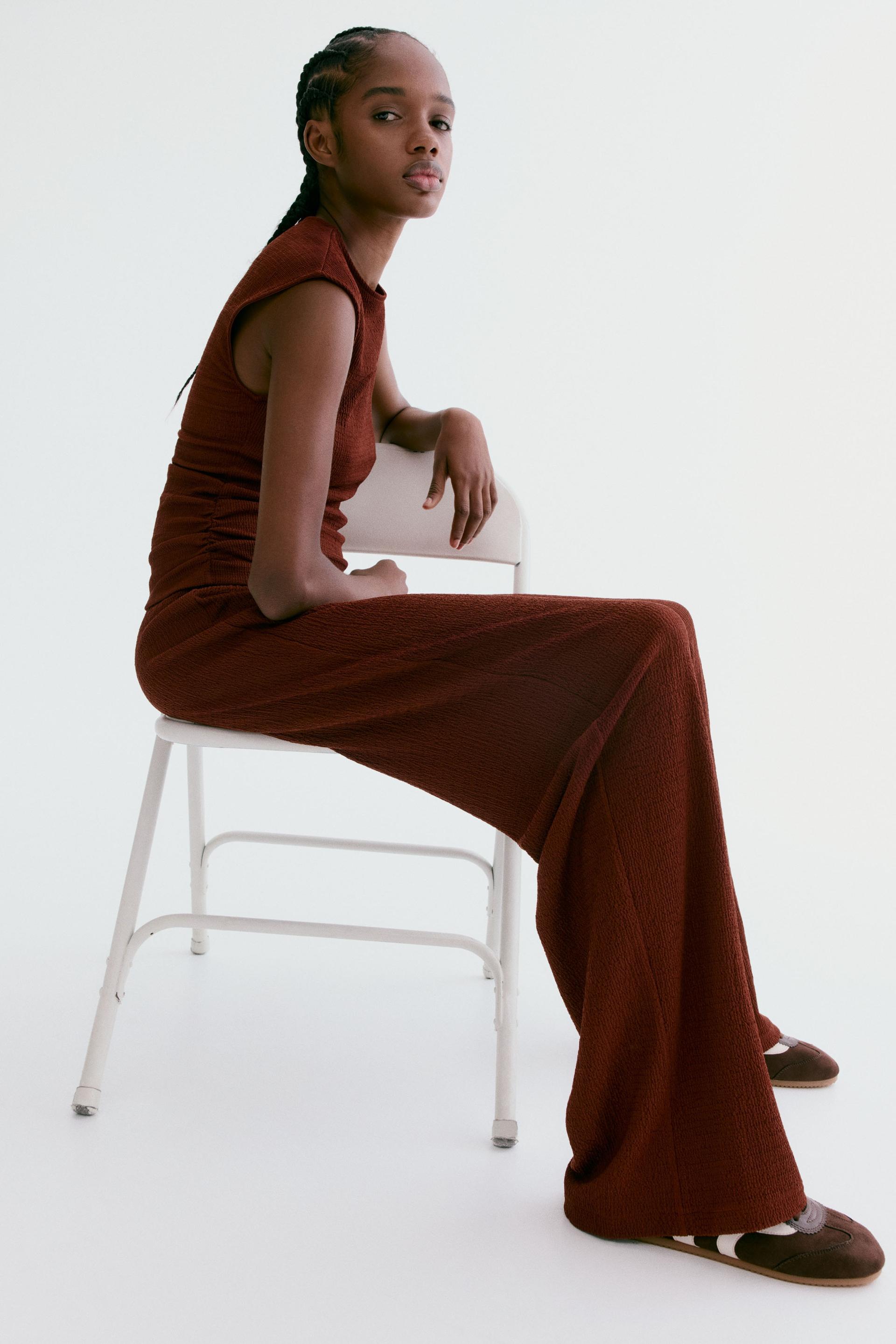 textured jersey pants
