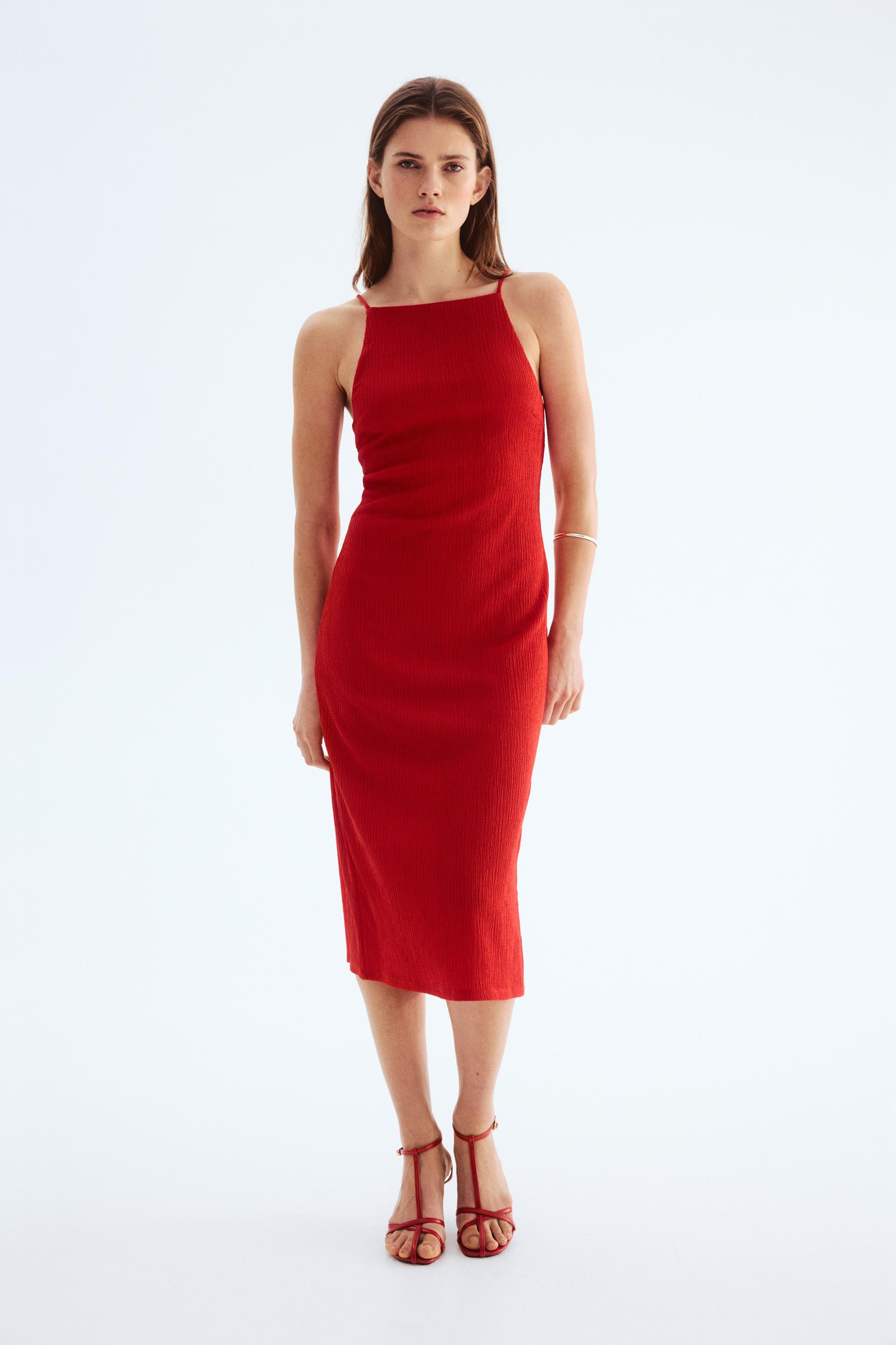 textured jersey sleeveless dress