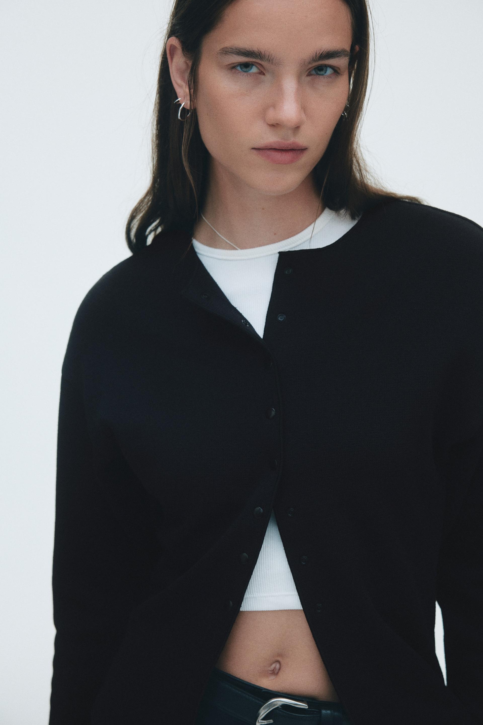 textured-knit cardigan