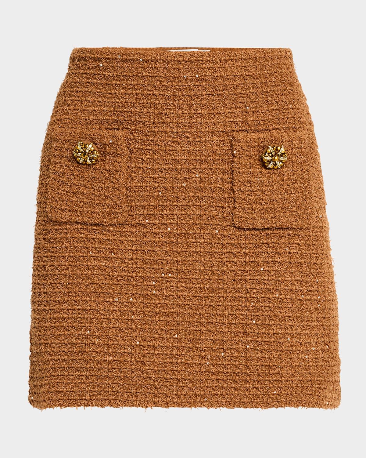 textured knit mini skirt