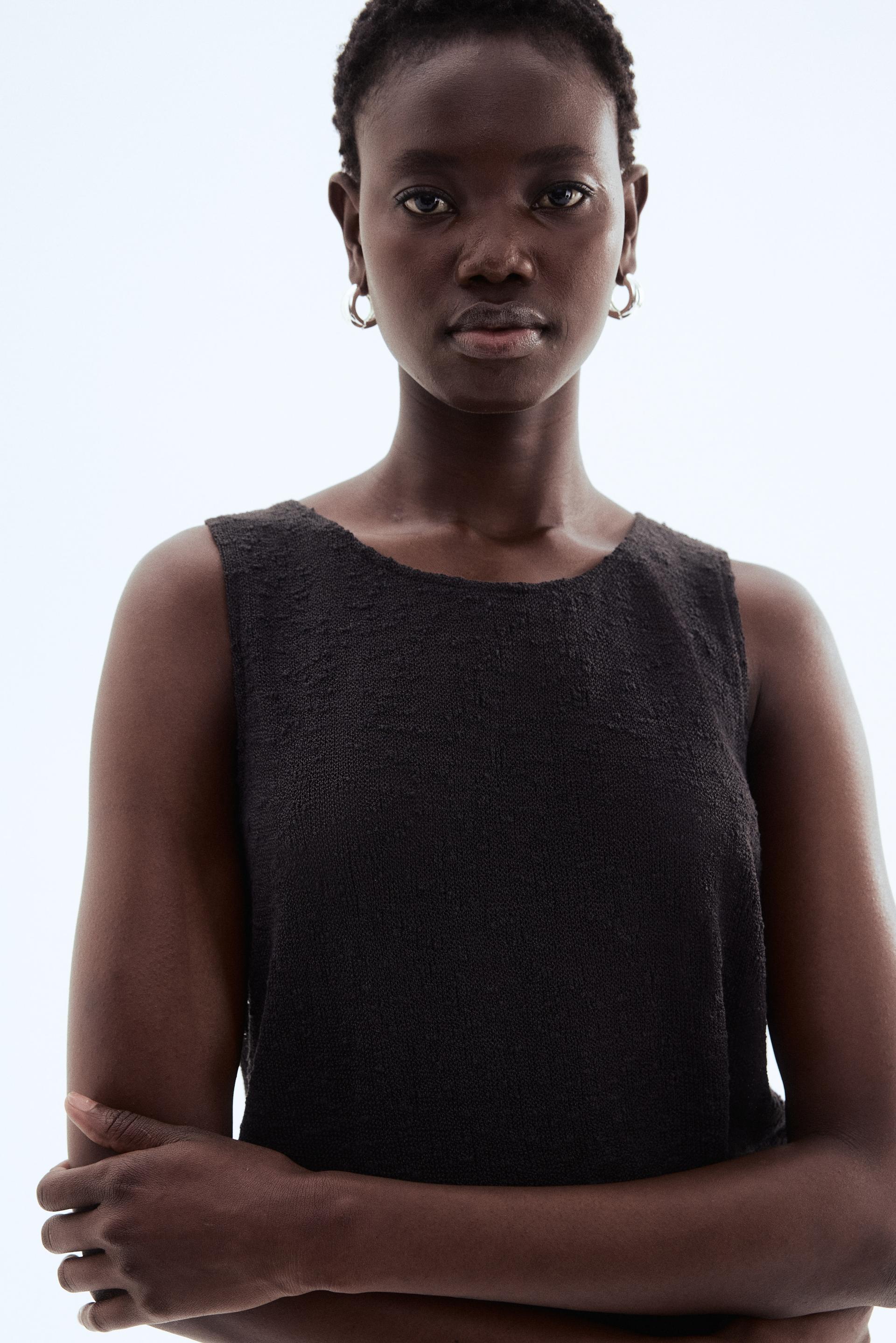 textured-knit tank top