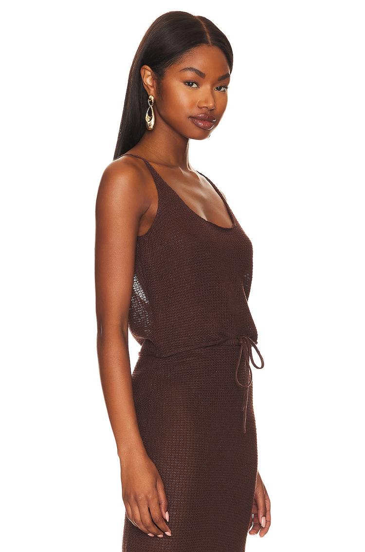 textured linen sweater scoop tank