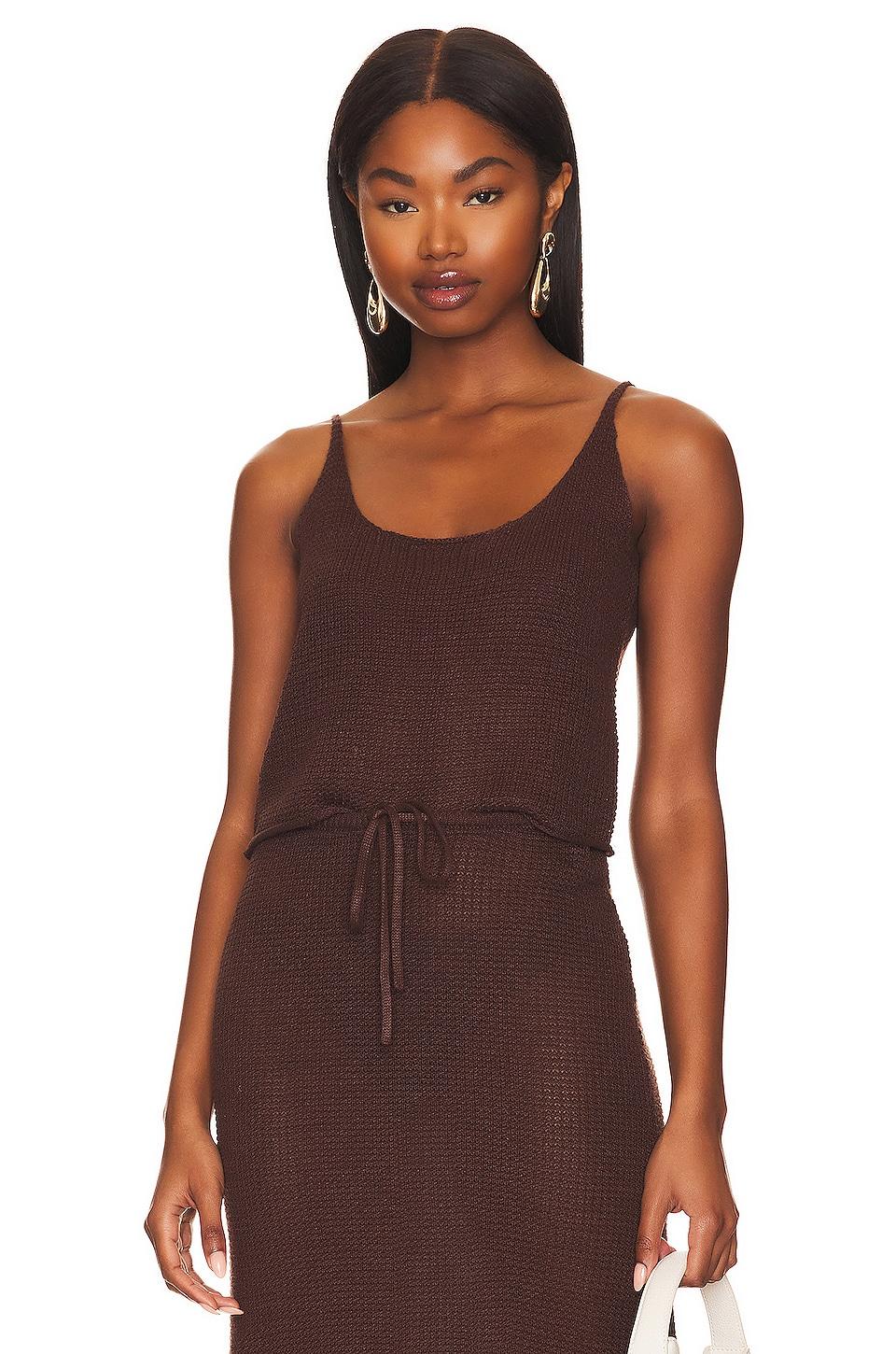 textured linen sweater scoop tank