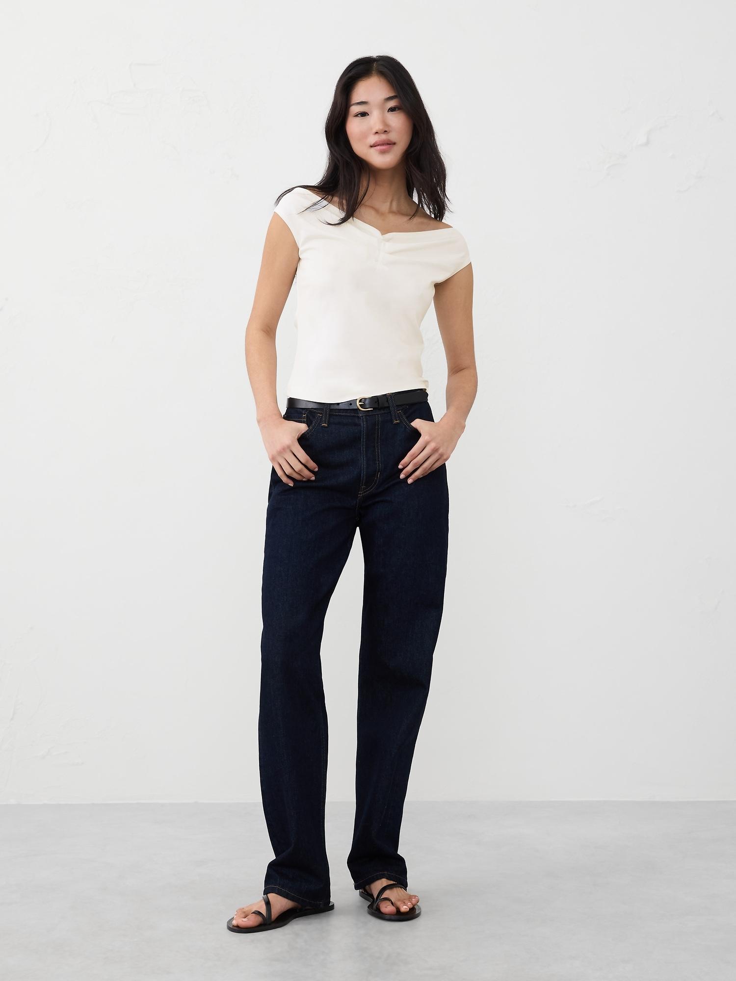 textured off-shoulder top