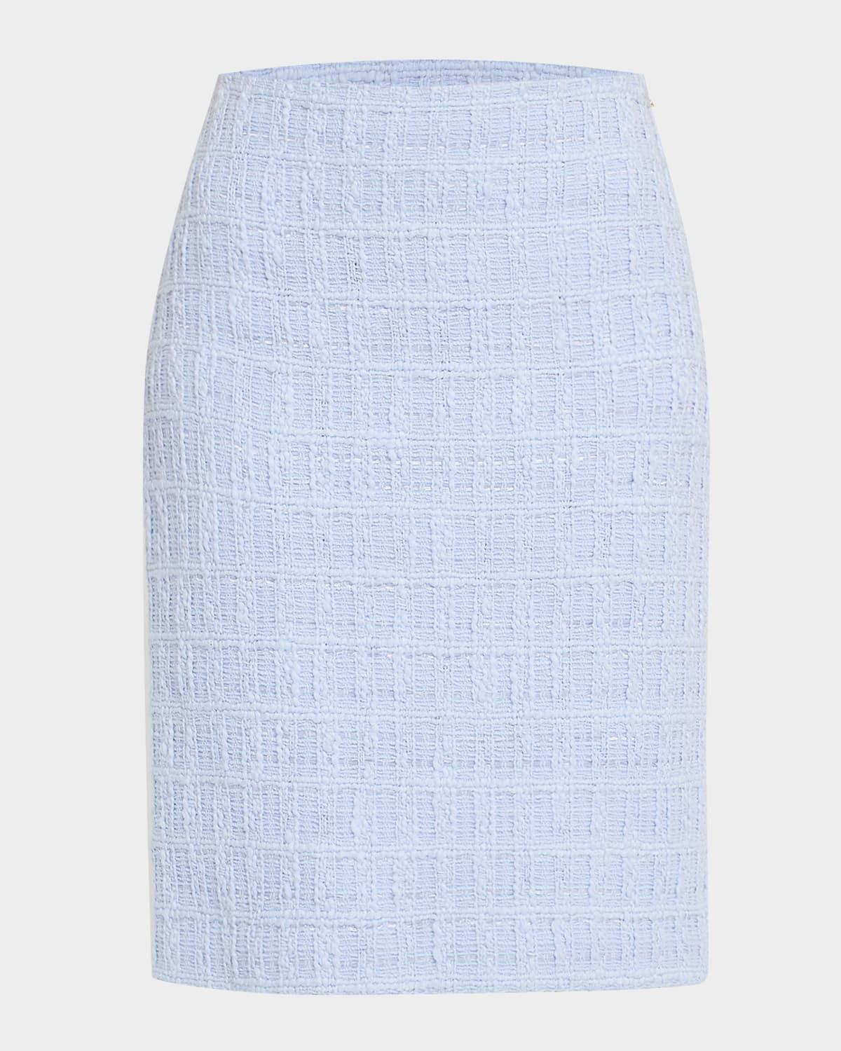 textured plaid cotton skirt
