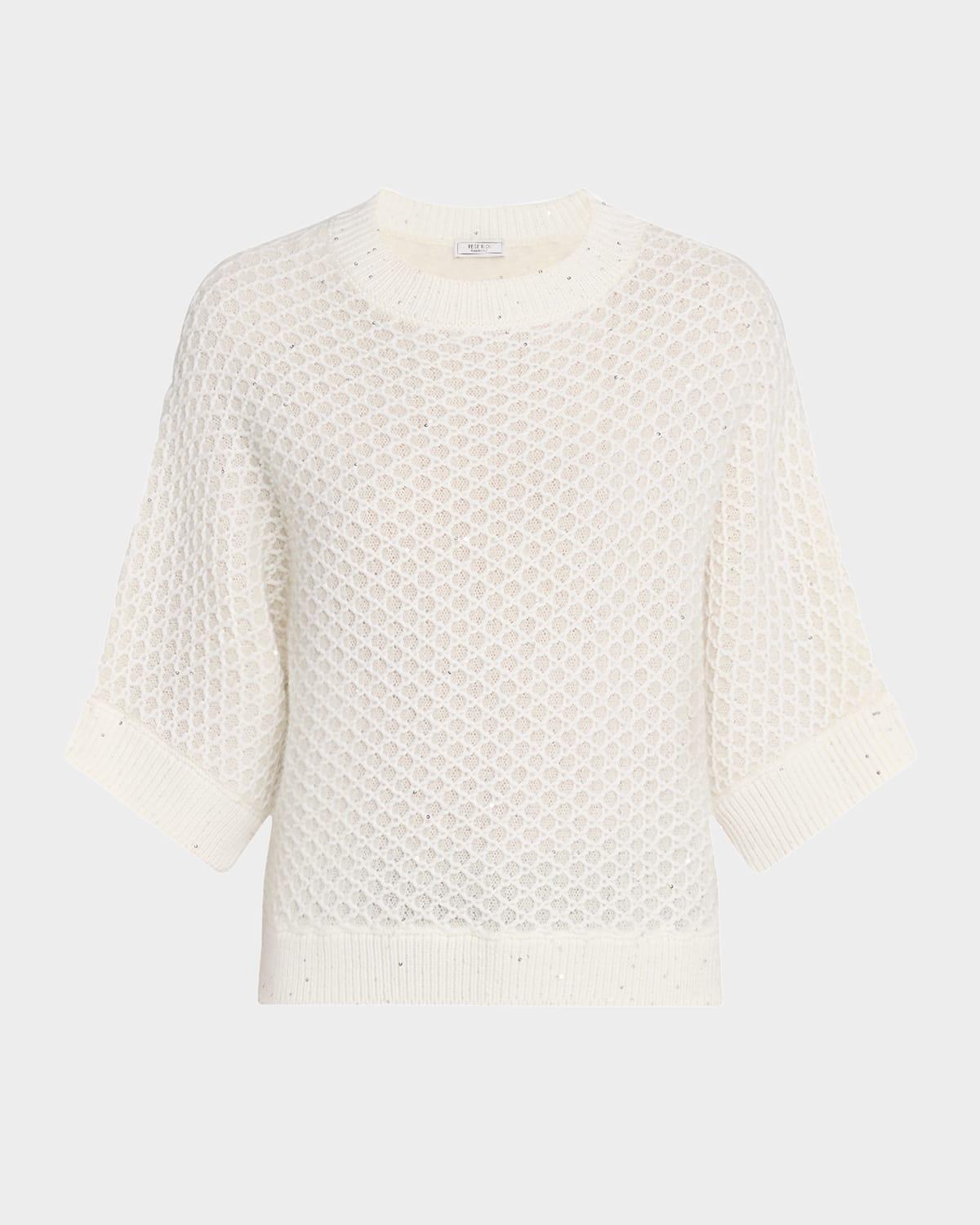 textured sequin-embellished sweater