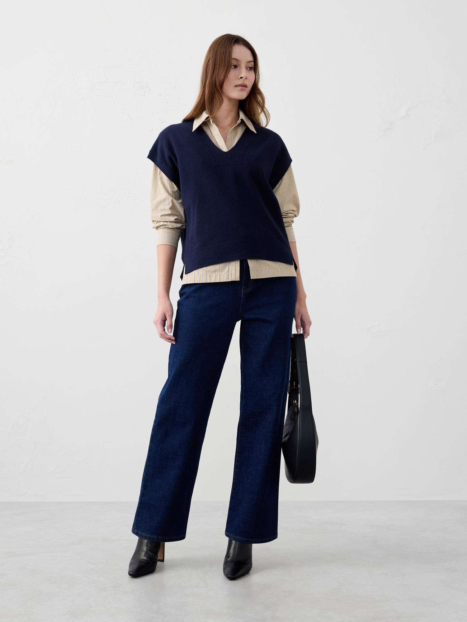 textured v-neck sweater vest