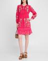 teyros scalloped floral-embroidered mini dress