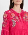 teyros scalloped floral-embroidered mini dress