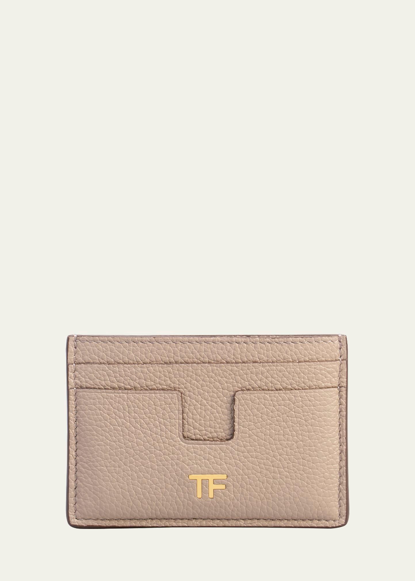 tf card holder in grained leather