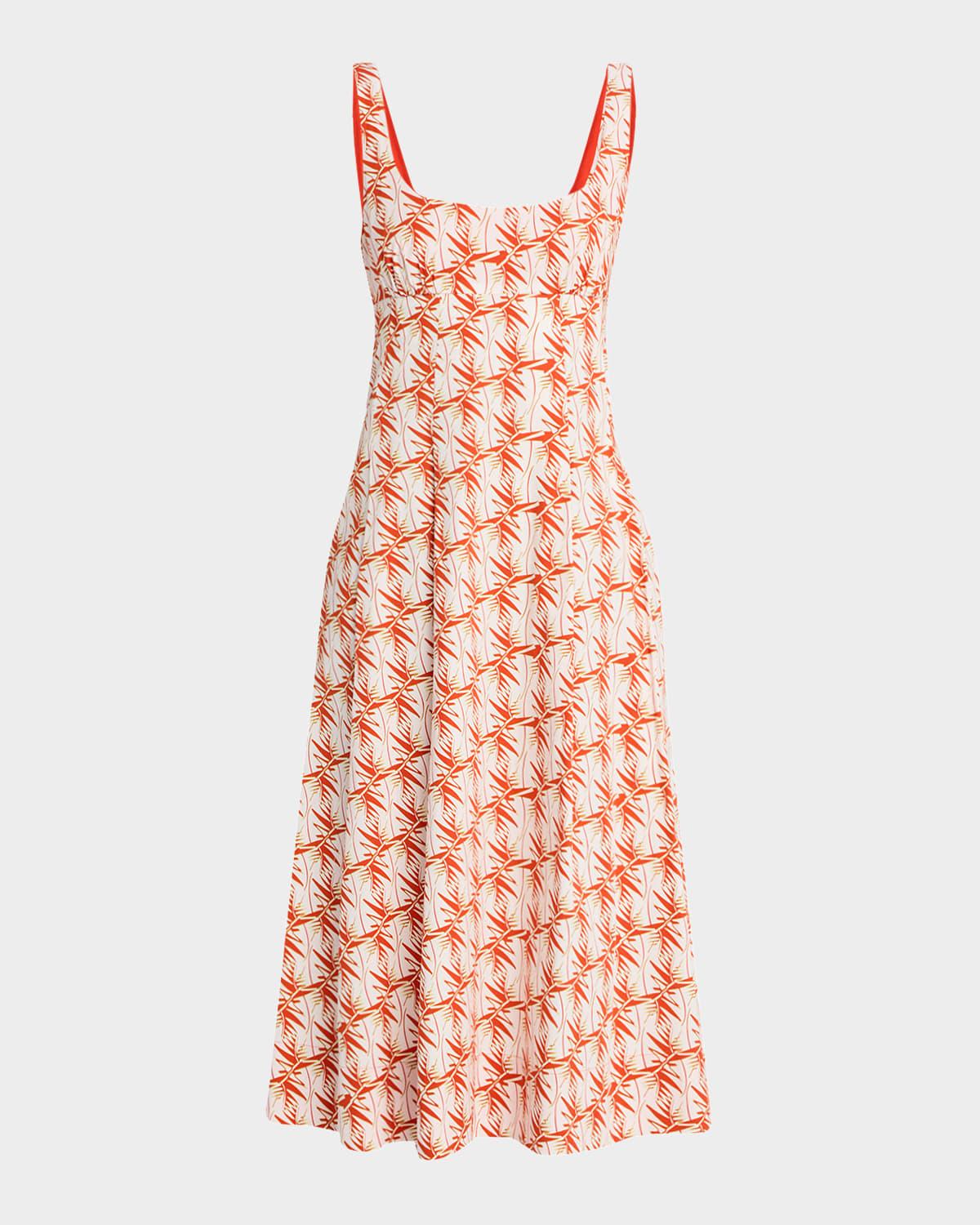 thalia sleeveless scoop-neck midi dress