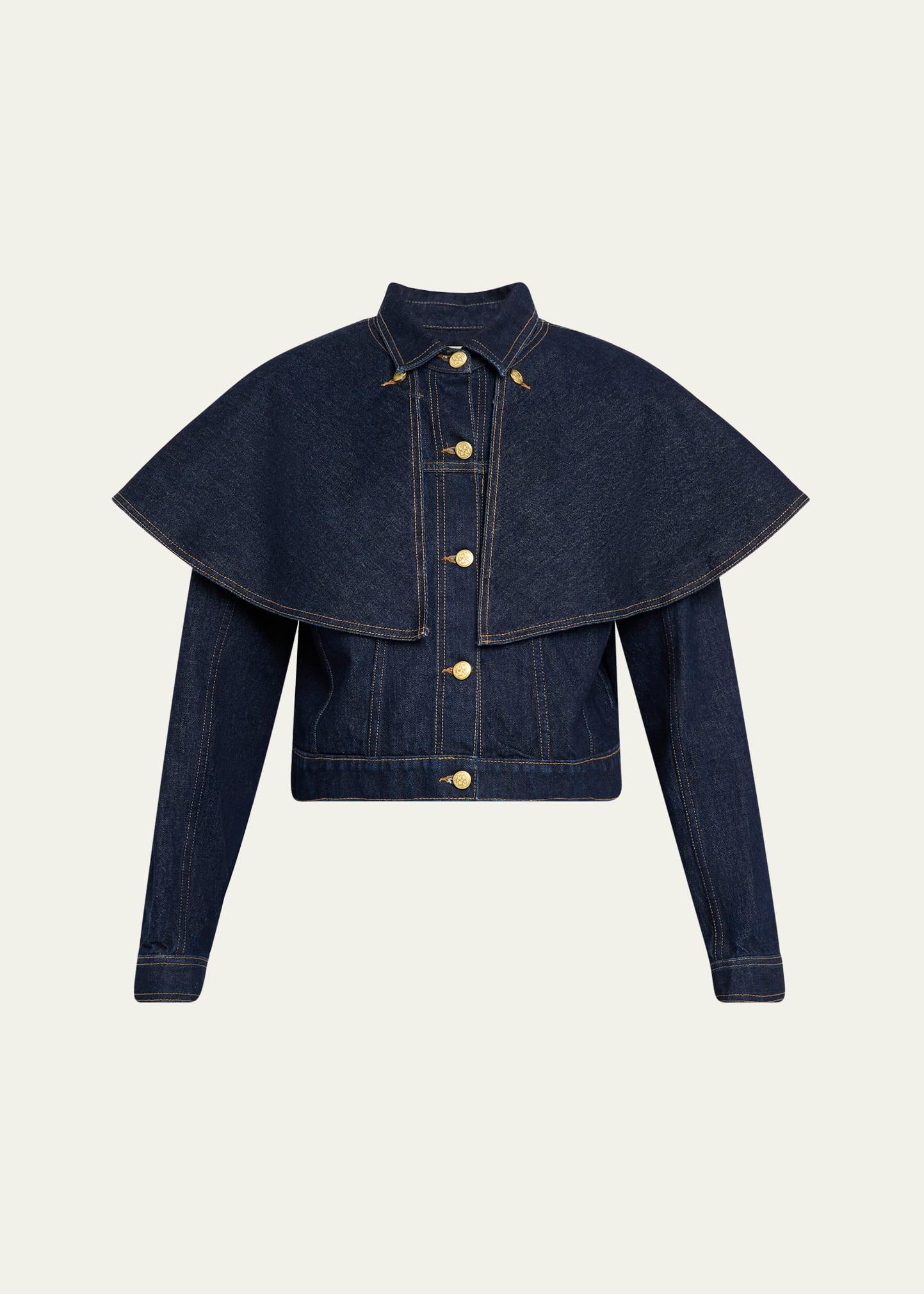 the agata denim cape jacket