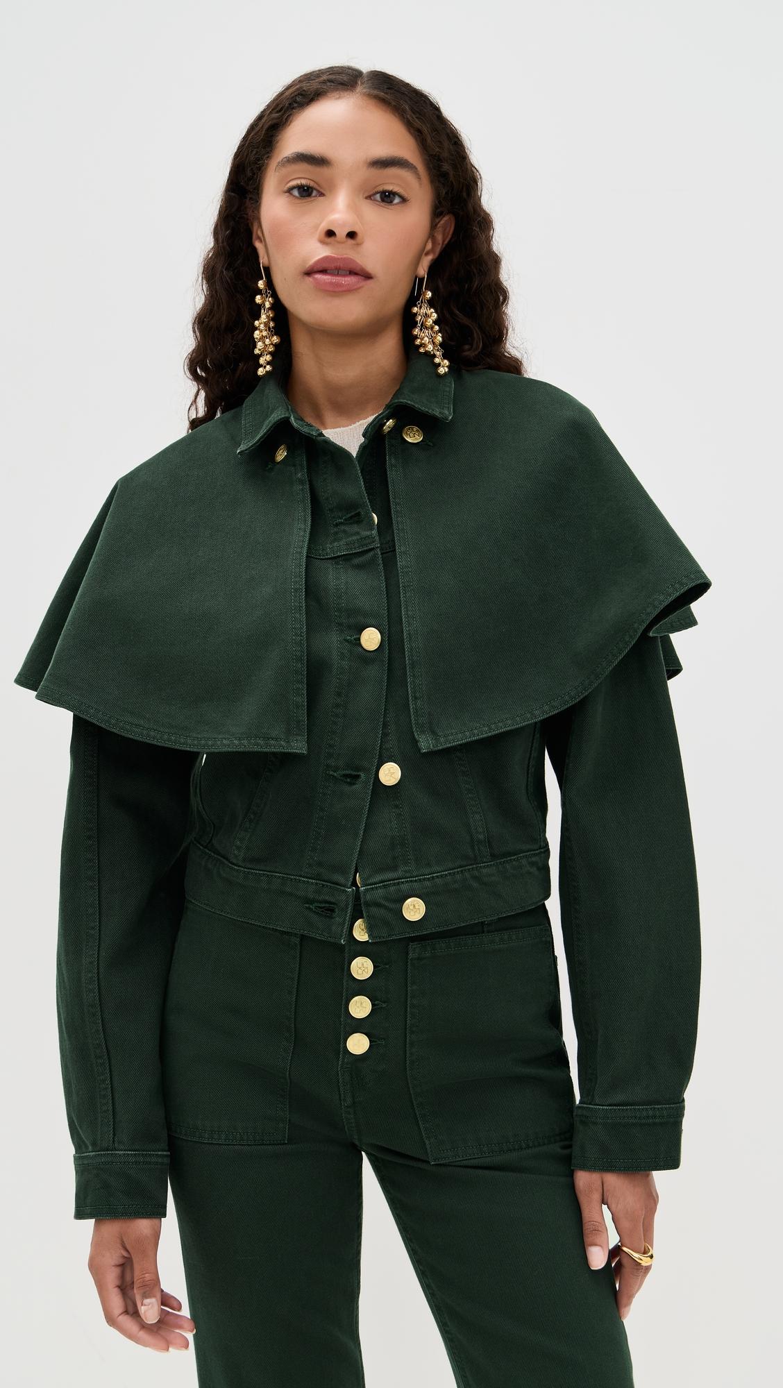 the agata denim cape jacket